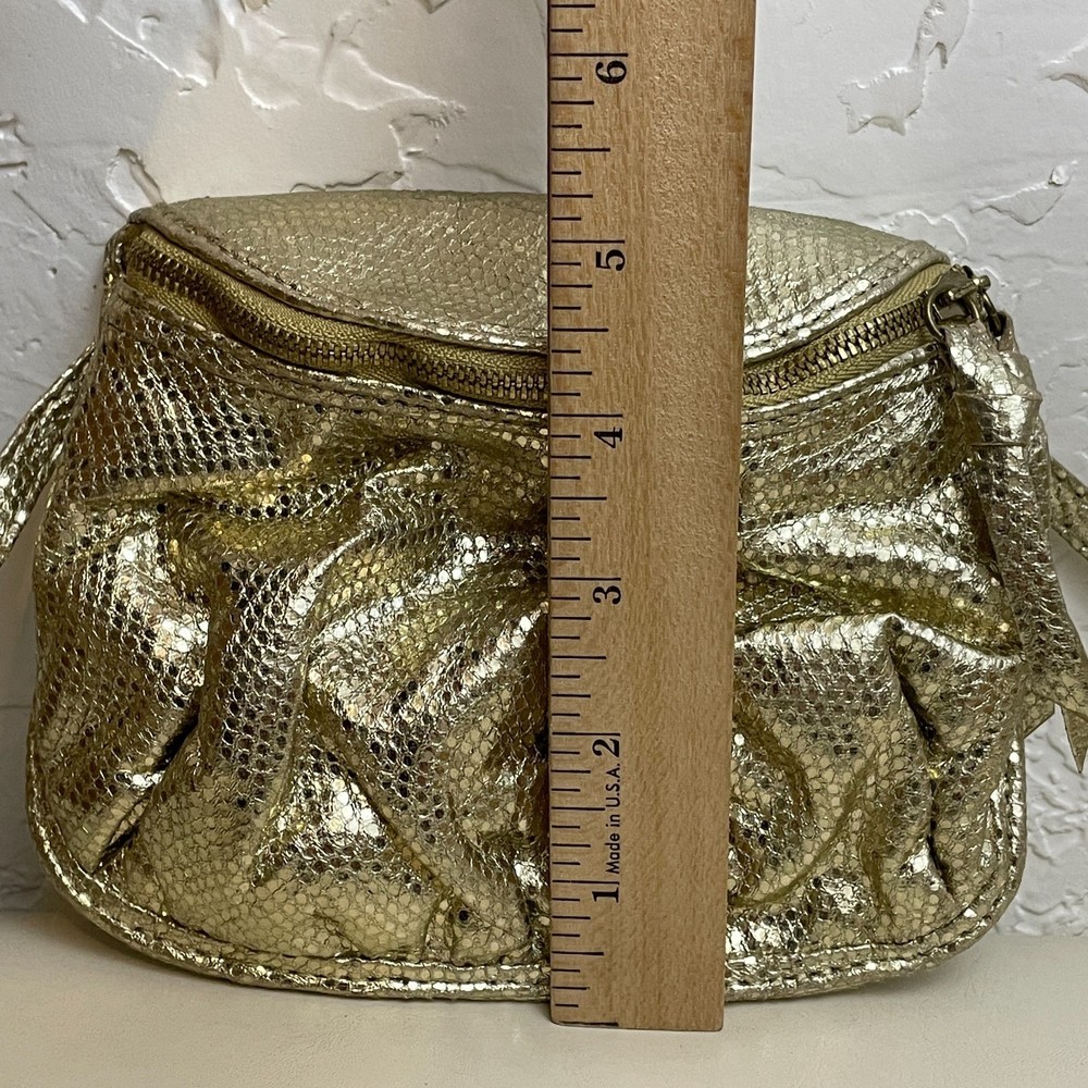 🌻Mark. Gold Metallic Small Crossbody Formal Clutch Mini Purse - Picture 9 of 9